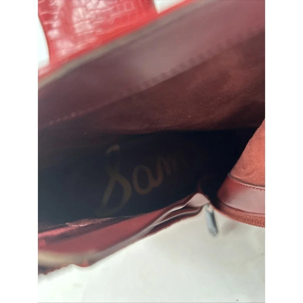 SAM EDELMAN 'Olie' Spiced Red Croc‎ Bootie size 9